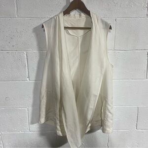 Who What Wear Ivory Sleeveless Linen Blend Vest  Sz Large
